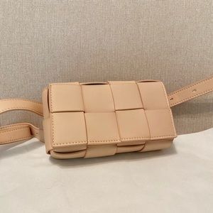 Cassette-style belt bag in neutral pink - BV dupe